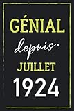  Génial Depuis Juillet 1924: Joyeux Anniversaire 98 ans Idée Cadeau Personnalisé pour Homme et Femme de 98 ans super carte alternative