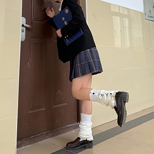 Image of Women Y2k Leg Warmers Ribbed Knitted Harajuku Kawaii Leg Warmers Streetwear