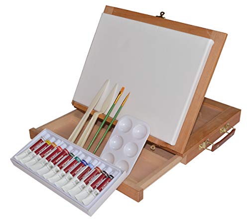Art Advantage Paint Set Acrylic With Wood Easel #TOP6