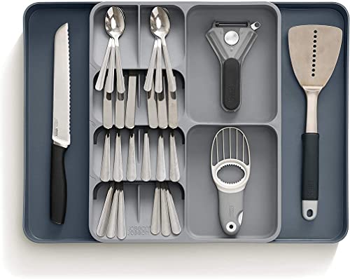 Image of MosQuickKitchen Drawer Organizer,Utensil Organizer,Large Expandable Cutlery Organizer in Drawer,Adjustable Plastic Flatware Spoon Fork Storage Tray for Kitchen Gadgets Office Supplies