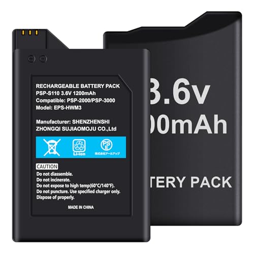 ElephantStory PSP2000/3000 �p�o�b�e���[ PSP-S110�݊��o�b�e���[ 1200mAh �p�b�N�����p PSP3000 ��e�ʃ��`�E���C�I���o�b�e�� PSE�F���Z��