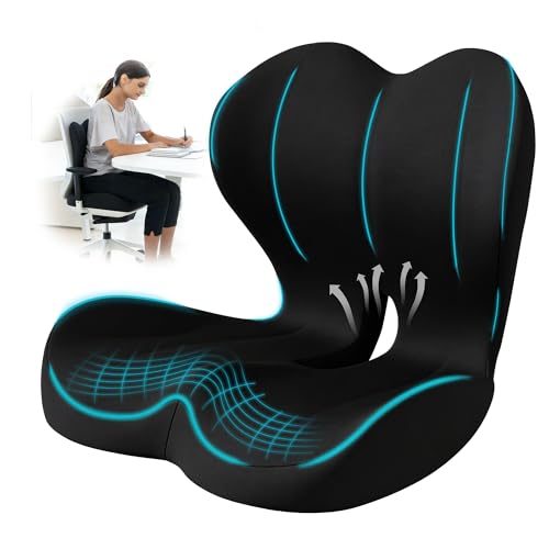 BANKQF Seat Cushion for Office Chair and Car, Lumbar Support...