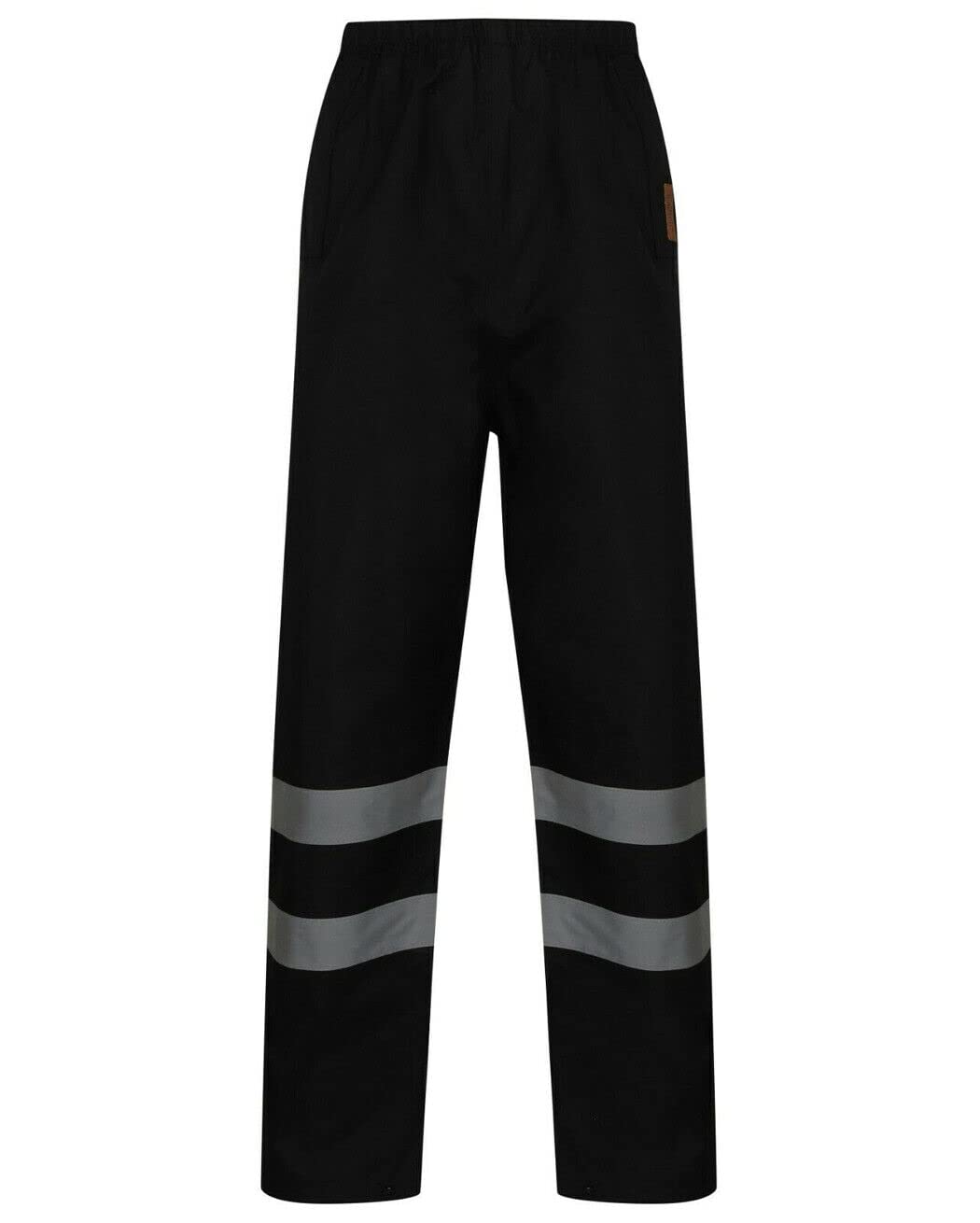 Fashion Fairies Men's Waterproof Trouser Black ’S Hi-Vis Two-Tone Waterproof Work Trousers, Fleece Cotton Safety Pants With Multiple Pockets, High Visibility Workwear For Construction, Outdoor, Industrial, And Heavy-Duty Jobs