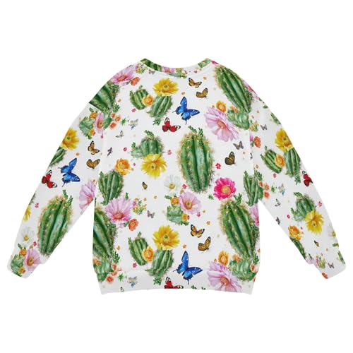 JUNZAN Safari Cactus White Kids Girls Hooded Sweatshirt Fleece Sweatshirt With Hoodie Athletic 4T2
