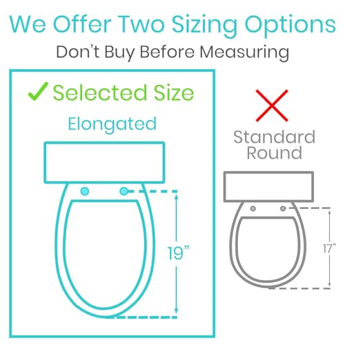 Image of Vive Raised Toilet Seat Riser for Seniors (with Handles) - Handicap Rail