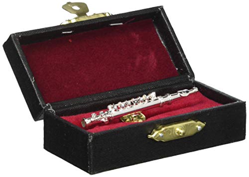 秋月貿易 デザイン小物 フルート Silver W5.7×D1.5×H1cm ミニチュアバンド ピンバッチ PA06-1/14