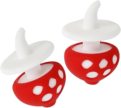 Colorful Silicone Mushroom Decoration Covers Stoppers 2PCS