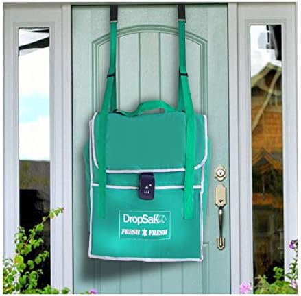 FIRST EVER Contactless Front Door Hanging Waterproof Drop Box, Safe Outdoor Storage for Grocery Delivery with Lock, Thermal Insulating, Perfect Mailbox for Amazon Fresh, Fresh Direct, Whole Foods