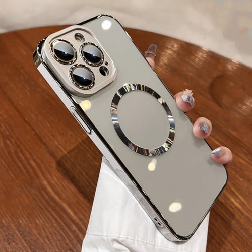 Coque de protection premium iPhone 13 Pro Max transparente magnétique gris galvanisé