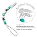 Pacifier Clip for Baby Boys Girls, 4 Pack Paci Clips Holder Silicone Teething Beads Teether Toys Soothie Binky Clips (Green, Grey)