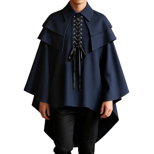 Cape courte médiévale à capuche style gothique noir mystérieux pour cosplay et fête