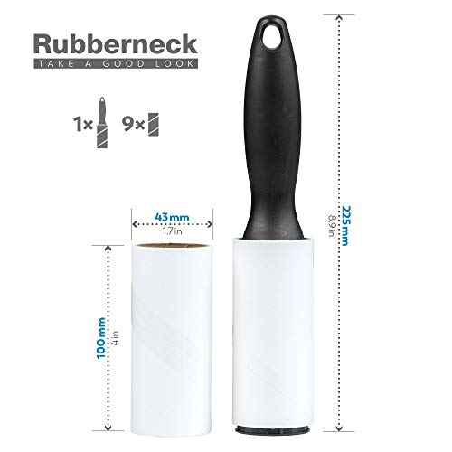Rubberneck 10er Set Fusselentferner - 360 Blatt - Extra klebrige Fusselrolle, Tierhaarentferner, Staubentferner für Kleidung, Sofa, Auto, Teppich und Bett