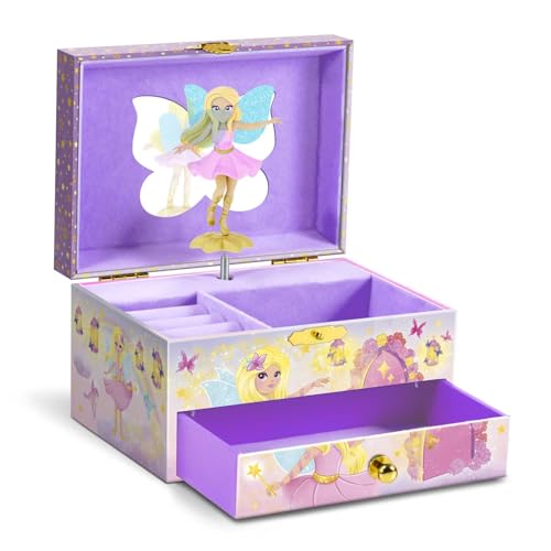 MUSIC BOX Hada | Caja de música con melodía, joyero para niñas con hada giratoria, espejo y cajón