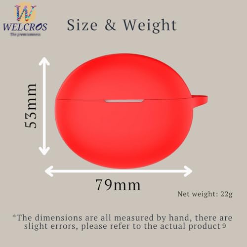 Image of WELCROS Soft Silicone Protective Case Cover for OnePlus Buds 4 (Red)