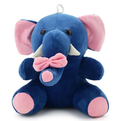 Image of Soft Dark Blue Elephant Plush Stuffed Toy with Cute Hug-Friendly for Babies, Toddlers & Children Safe, Lightweight & Easy to Clean (28 CM)