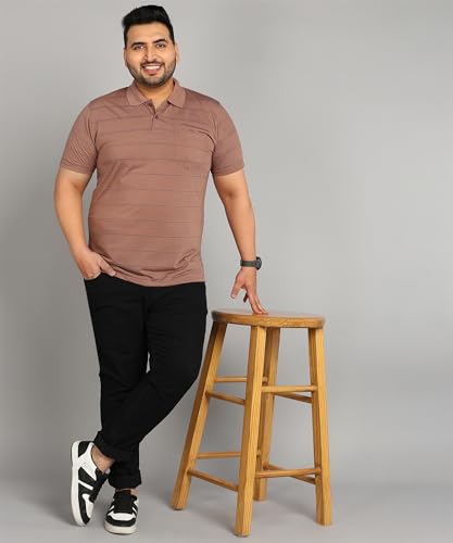 Image of INKKR Half Plus Size Men's Regular Fit Striped Tshirt