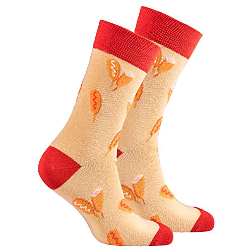 socks n socks-Men's Luxury Cotton Colorful Funky CORNDOG Socks