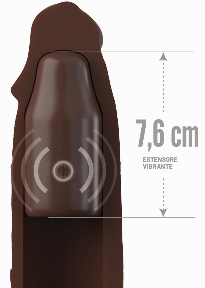 Fantasy X-tensions Elite 9" Sleeve Vibrating 3" Plug w/Remote - Brown