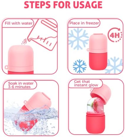 Ice Roller for Face,Gua Sha Facial Tool 2pcs Set,Updated Roller Design,Reusable Eyes & Neck Cold Therapy for Skin Care,De-Puff Eye Bags & Remove Fine Lines,Gua Sha Scraping Massage Tool