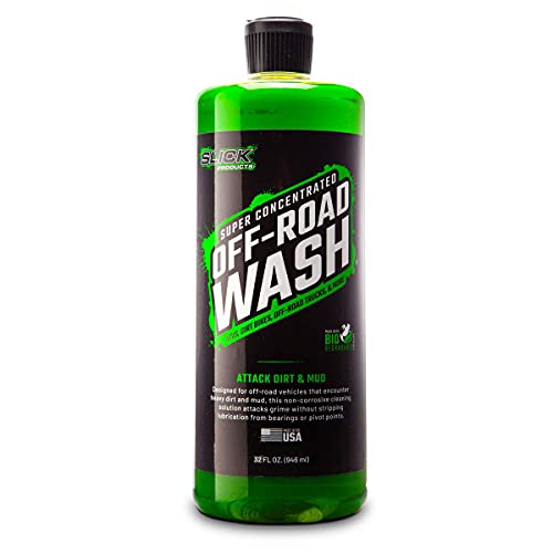 Slick Products 32 Oz. Off Road Wash Super Concentrated Cleaning Solution - Exterior Non Corrosive Wash for Off Road Trucks, ATV, Dirt Bikes, Off Road Vehicles - Safe on Surfaces, Parts, Lubrication