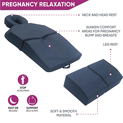 Amethyst Lake Pregnancy Massage Cushion With Headrest – Prenatal Bolster Positioning System – Ideal For Lower Back Pain And After Breast Surgery - Burgundy #TOP6