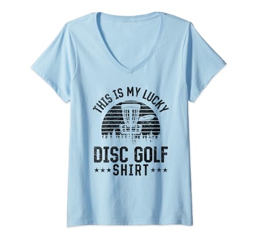 This Is My Lucky Disc Golf Shirt – Funny Disc Golfing T-Shirt avec Col en V