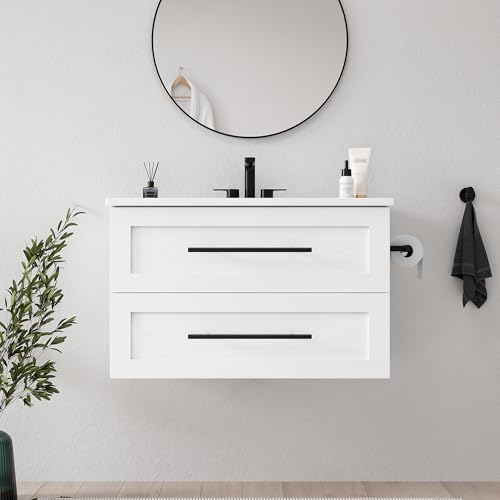 IRONCK 30" Bathroom Vanity, Wall Mounted Bathroom Vanities with 1