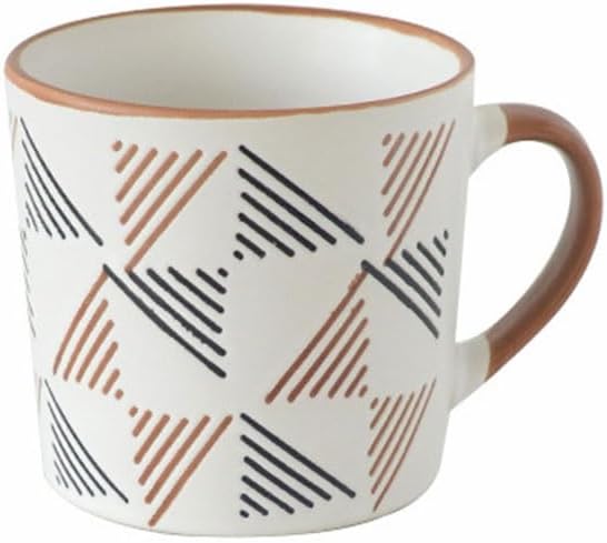 Colourful Line Pattern Ceramic Water Cup Dining Office Coffee Milk Breakfast Cups