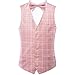 Produktbild Anzugweste Herren,Herren-Hipster-Weste, Ärmellos, Vintage-Stil, Rosa Karierte Streifen, Nähte, V-Ausschnitt, Einreihig, Lässige Anzugwesten Mit Fliege, 2-Teiliges Set, Party, Hochzeit, Business-P