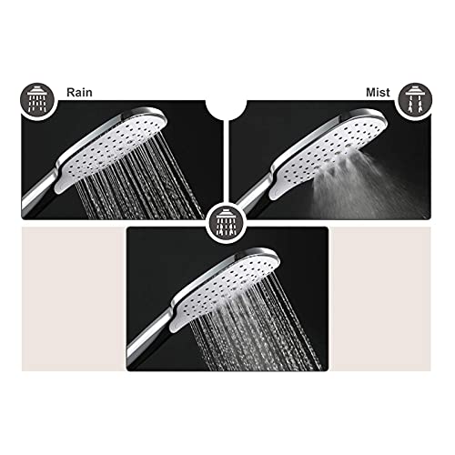 Cabezal de ducha manual cuadrado LaseVe de ABS cromo miniatura 4