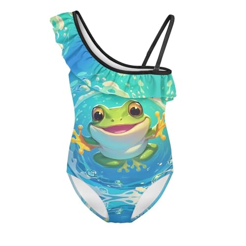 Image of Girls One Piece Swimsuits Size 3-14 Trendy Ruffle Bathing Suit Casual Hawaiian Summer Beach Swimwear