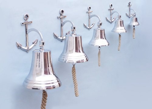 image for Handcrafted Model Ships Anchor Chrome Bell 10