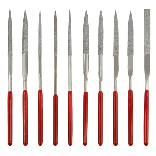 Litoexpe 10-Piece Mini Needle File Set, Multipurpose Small Diamond File Kit for Metal, Crafts, Wood, Plastic Sanding, 2x100mm