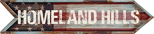ANY AND ALL GRAPHICS Homeland Hills City 4"x18" Patriotic American Flag Arrow Shaped