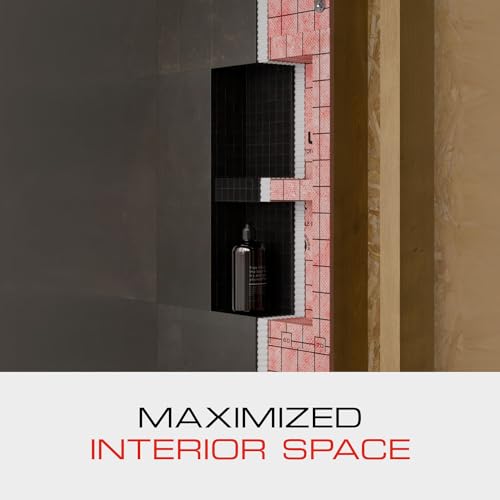 GURU USA W-S Shower Niche, Waterproof Membrane with Pre-Sloped Base, Waterproofing Panel System for Bathroom Walls, 12” x 28” - Image 5