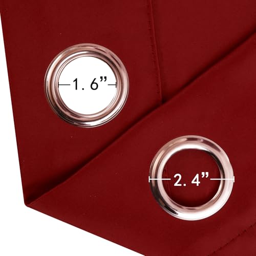 Image of LEMOMO Blackout Curtains 52 x 120 Inch Long Red Curtains Set of 2 Panels Room Darkening Curtains for Bedroom and Living Room