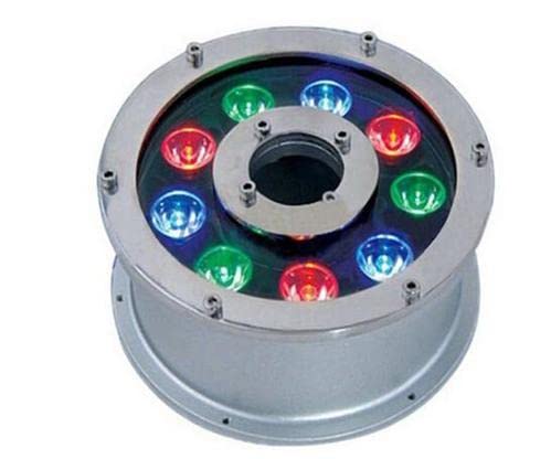 HUMA Fountains and Pools 9 WATT Adjustable Nozzle Fountain Light with 1.5" Centre Hole 5 INCH Outer and 2 INCH Length (HF060) (RGB)