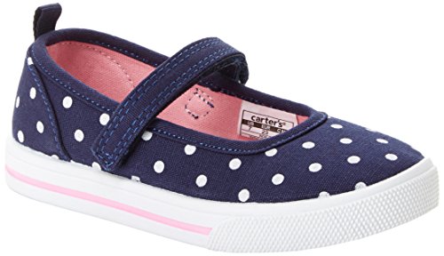 Simple Joys by Carter's Baby Girls' Indie Casual (Slip-on Shoe with a Velcro Strap) Mary Jane Flat, Navy, 5 M US Toddler by Simple Joys by Carter's - Used condition - CA$15.46