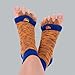 My Happy Feet Foot Alignment Socks with Toe Separators for Men or Women | Orange and Blue