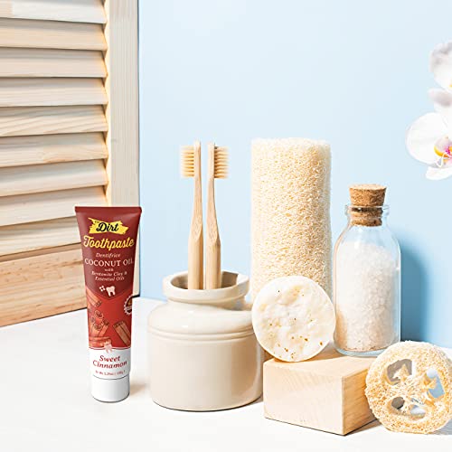 The Dirt Gluten & Fluoride Free Coconut Oil Toothpaste - Vital Toothpaste Botanically Sweetened, No Artificial Flavors Or Colors (Sweet Cinnamon, 150G: 6 Months Supply) #TOP6