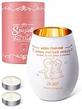 Windlicht mit Gravur, Glas Windlichter mit Spruch, Geburtstagsgeschenke für Frauen, Beste Freundinnen, Mütter, Großmütter, Partnerinnen und Töchter Weihnachtsgeschenke Dankesgeschenke (Weiß-03)
