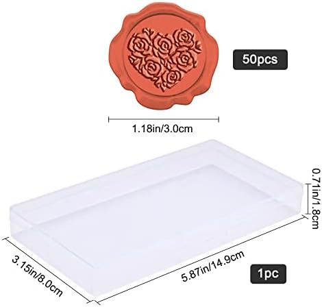 CRASPIRE 50PCS Wax Seal Stickers Rose Heart Wax Seal Stamp 1 Box Self-adhesive Envelope Seal Stickers 1.18inch/30mm for Wedding Invitation Cards Gift Wrapping Scrapbooking