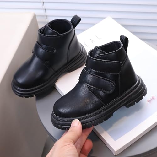IWIHMIV Toddler Girls Ankle Boots Non Slip Leather Short Booties Fall Thick Heel Comfortable Walking Boot3