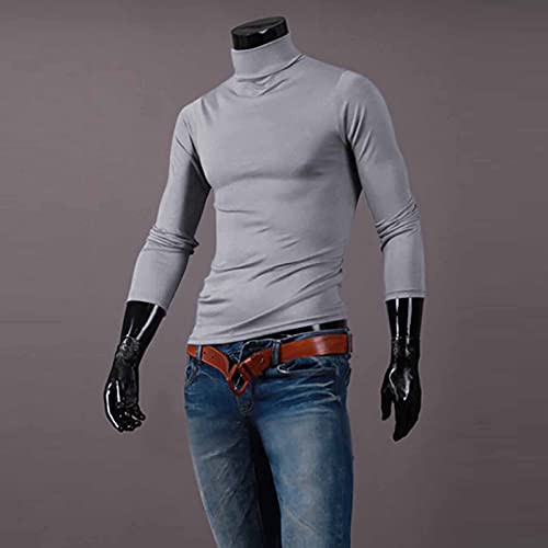 Mens Thermal Turtleneck Fleece Long Sleeve Pullover Sweater Basic Designed Undershirt Slim Fit Top4
