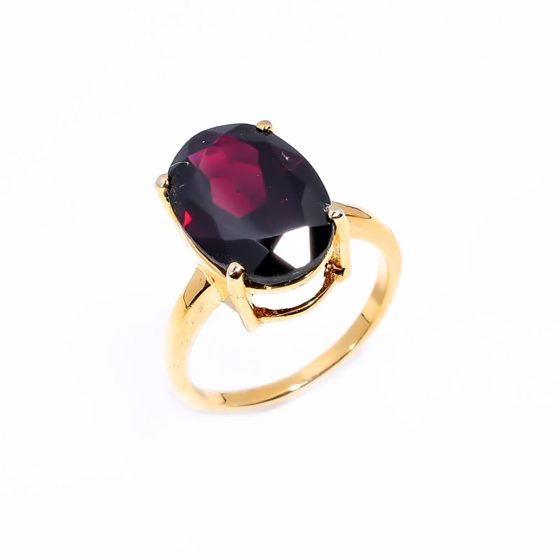 Bague grenat pierre de naissance en argent et or jaune cadeau idéal