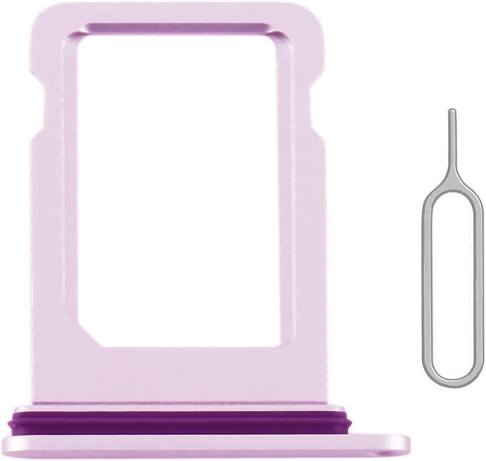 SIM Card Tray Holder Slot Replacement for iPhone 12 (Black) with Waterproof Rubber Ring and Eject Pin (Single Sim Version)