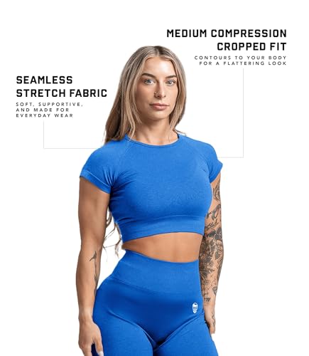 Image of Gymreapers Short Sleeve Workout Tops for Women - Crop Tops for Women Tee - Yoga Athletic Tops for Running, Gym, & Training