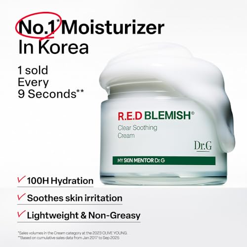 Dr. G R.E.D. Blemish Clear Soothing Cream - Calming Korean Moisturizer for Redness - Soothes Acne & Irritation - With Centella Asiatica - Long-Lasting Hydration - 2.36 fl oz — view 2