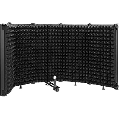 GLEAM Microphone Isolation Shield - Tripod Stand 2 ft 6 to 5 ft 10 Height Adjustable Stand Compatible w/Blue Yeti, AT2020, AKG, Rode Microphones