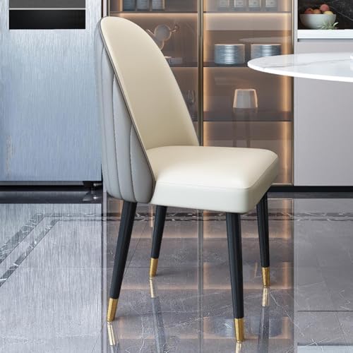 Chaise de salle manger cuir rembourrée style mid-century - 2